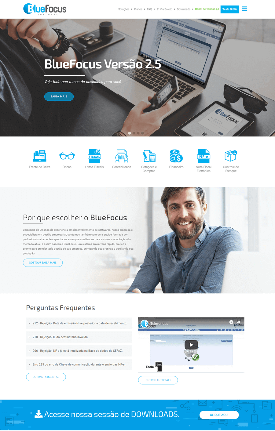 BlueFocus Sofware online para Gestão de empresas